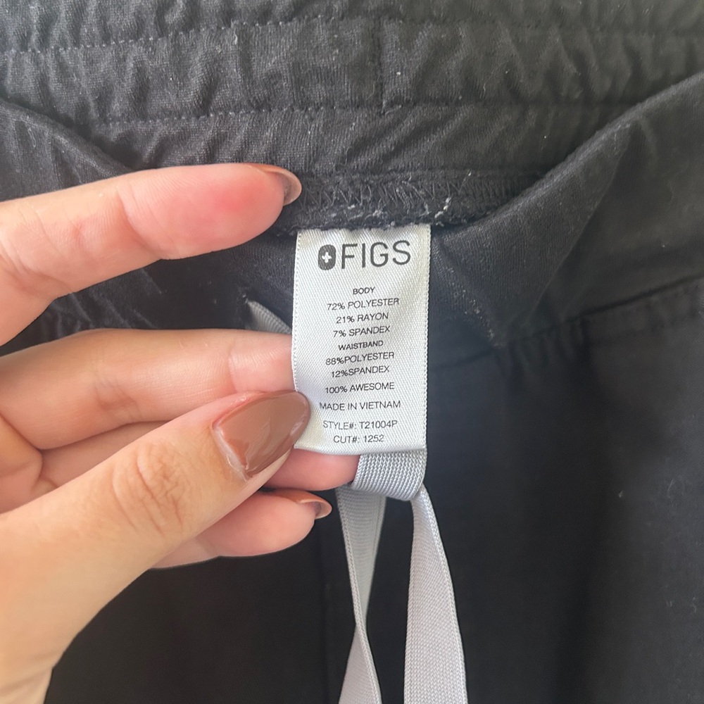 Figs Women's Black Joggers with White Drawstring - Picture 5 of 5